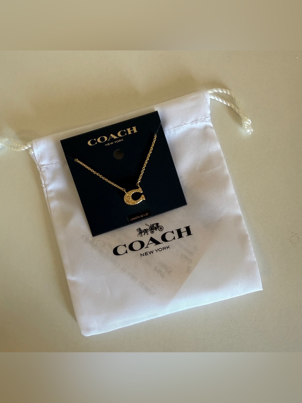 Coach 91433 Gold Tone 'C' Charm Necklace